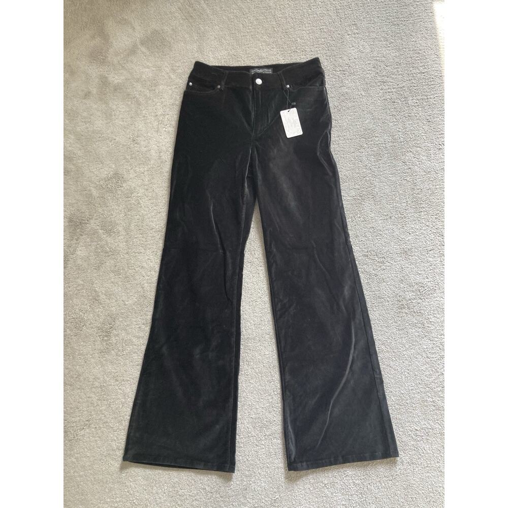Peruvian Connection Bootcut Flare Black Velveteen Jeans Women’s 6 Whimsy Goth